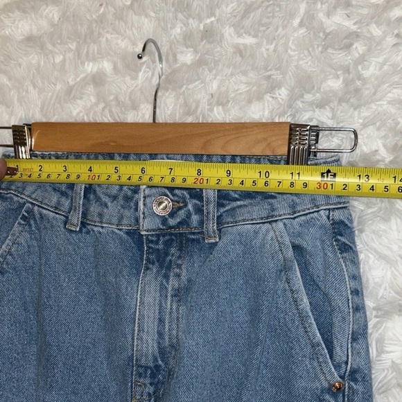 Zara Women's Blue Wide Leg Cargo Jeans - Picture 7 of 8